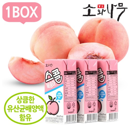 [무료배송]동원 소와나무 스콜 복숭아 180mlx24개/과즙음료/과일주스