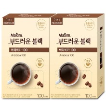 맥심 부드러운 블랙 아라비카100 커피 100TX2개 총200T