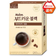 맥심 부드러운 블랙 아라비카100 커피 20개입